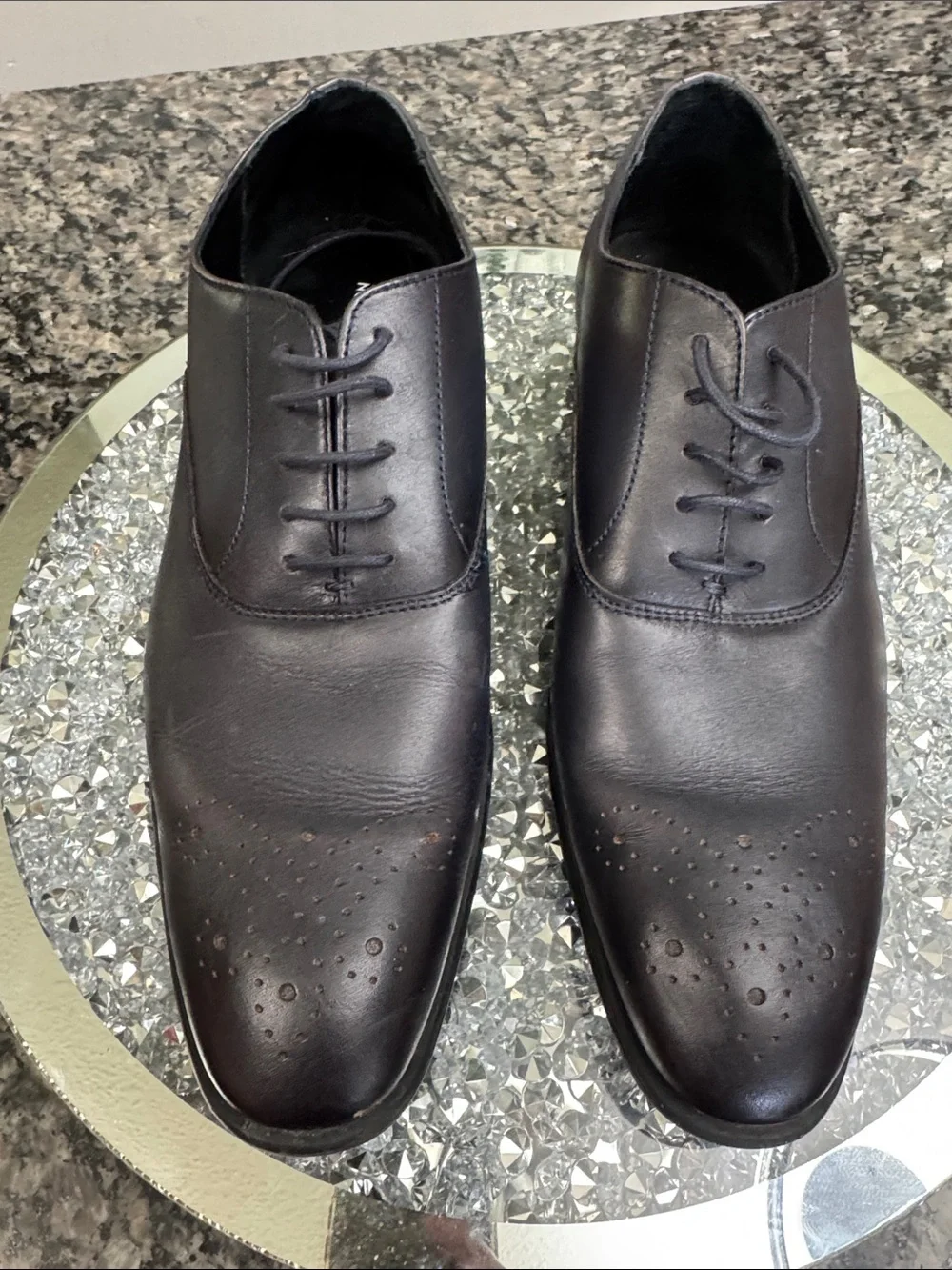Nordstrom Black Leather Derby Dress Shoes EUC 11